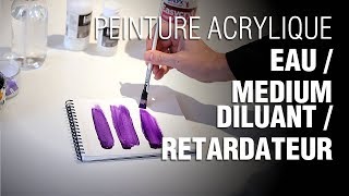 🎨 Peinture acrylique : Eau / Medium diluant / Retardateur