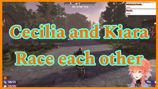 Cecilia and Kiara race each other [ENGLISH SUBS]