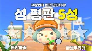 30분만에 쉽게! 섬평판 5성 만드는 꿀팁 가져왔습니다! 은방울꽃과 금물뿌리개까지 !!ㅣ모동숲 꿀팁, 일상 ㅣACNH