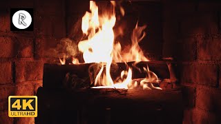 🔥 Crackling Fireplace w/ Rain & Thunder Sounds Outside ( no wind ) for Sleep, Insomnia -10 Hours 4K