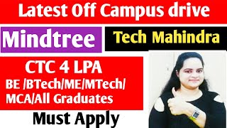 Mindtree Off campus drive | Tech Mahindra | off campus drive | 2020 2021 batch| software jobs| jobs