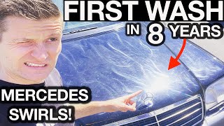 First Wash In 8 Years: Mercedes S600 V12 Swirled Paint Best Before and After!