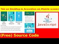 42nd Javascript Project  - Accordion on Mobile Screen and Tab on Desktop tutorial for beginners