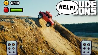 Double Front Flip With A Car |  Hill Climb Racing In Real Life! | Dudesons