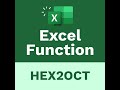 The Learnit Minute - HEX2OCT Function #Excel #Shorts