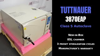 Tuttnauer Model 3870EAP Class S Autoclave (Item - 0581C A-CLAVE NEW)