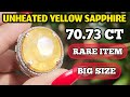 Wow batumulia ini gede banget...! Unheated Yellow sapphire srilanka 70.73ct Ring silver certified