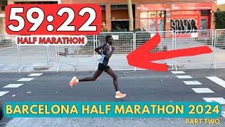 INSANE 59 Minute HALF MARATHON - Barcelona Half Marathon Race Vlog 2024 PART TWO