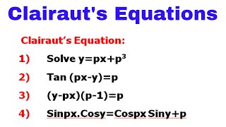 Clairaut's Equation and Problems/General Solution of Clairaut's Equation