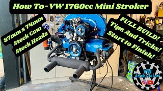 How To Build A 1760cc Aircooled VW Stroker Engine - 1641cc + 74mm Crank - Full Build