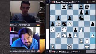 GM Nakamura promote Queen and win the hard game with GM Martirosyan