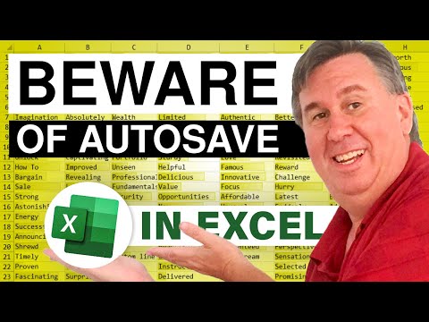 Excel – How to disable autosave – Episode 2156