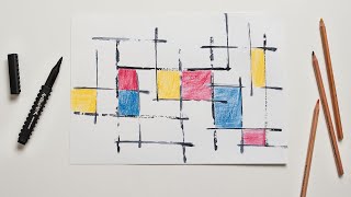 How to Teach Simple Mondrian Inspired Print | Printmaking Activity | Zart Art