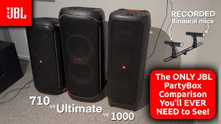 JBL PartyBox Ultimate vs 710 vs 1000 - Binaural Mic SOUND COMPARISON