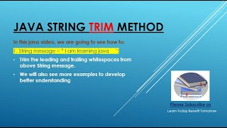 trim spaces in java | trim leading and trailing spaces in java | java trim method #java #viral