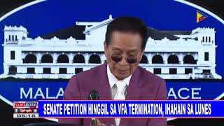 Senate petition hinggil sa VFA termination, ihahain sa lunes