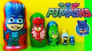 PJ Masks Toys Surprise Nesting Dolls! PJ Masks Video Disney Jr, Stacking Cups, Les Pyjamasques Toys