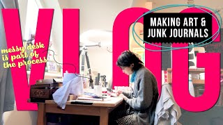 Making junk journals, podcast recording & art journaling | STUDIO VLOG 77