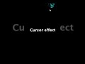 Cursor Effect 💀 HTML CSS