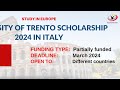 University of Trento Fully Funded Scholarship | Study in Italy | A-Z complete application process