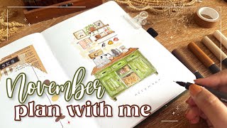 November 2024 bullet journal setup ☕️ home cafe theme | PLAN WITH ME