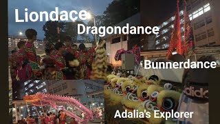 LION DANCE DRAGON DANCE AND BUNNER DANCE AT BEDOK SINGAPORE