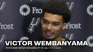 Victor Wembanyama Postgame vs Los Angeles Lakers | 1.13.2025