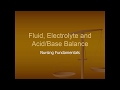 Nursing Fundamentals Wk 12 F18 Fluid, Electrolyte, Acid Base Balance