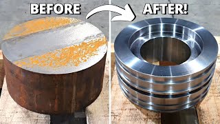 Making a Hydraulic Cylinder Piston | Hitachi Zaxis 670 Excavator Part 1