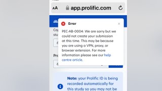 How To Resolve Prolific Error Code PEC-AB-0004?