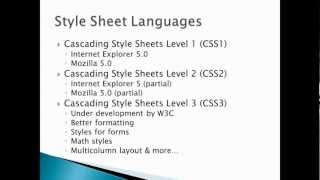 CSS Style Sheets and XML Documents