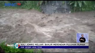 Kali Jompo Meluap, Ratusan Rumah di Jember  Terendam Banjir Hingga 1,5 Meter #LintasiNewsSiang 18/01