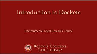 Introduction to Dockets