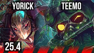 YORICK vs TEEMO (TOP) | 700+ games | KR Master | 25.4