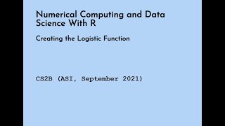 Writing a Logistic Function in R
