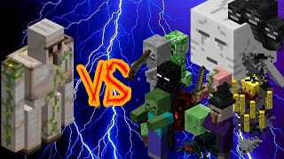 マインクラフト ゴーレムとモンスターを戦わせてみた