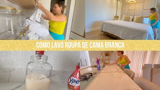 Vlog: Lavando roupa de cama branca, tirando as manchas e deixando branquinhas✨