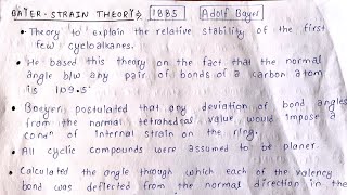 BAEYER STRAIN THEORY || 100% FINAL PAPER MAI AAYGA🧐 B.PHARM.2ND YEAR || ORGANIC CHEMISTRY||