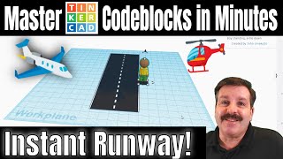 Create a Runway with Codeblocks in Tinkercad & use it as a Part #STEM