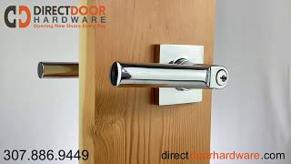 Emtek Hanover Keyed Modern Lever with Square Rosette in Polished Chrome