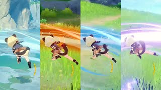 Sayu Roll Elemental Infusion (Cryo, Pyro, Hydro, and Electro)