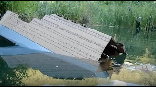 Cardboard ship sinks, breaks in half