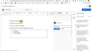 Using the Google Classroom Comment Bank