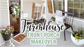 FARMHOUSE FRONT PORCH MAKEOVER | SPRING PORCH CLEAN AND DECORATE WITH ME | SPRING PORCH DECOR 2021