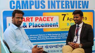 Smart Pacey Jobs \u0026 Placement 2019 Mr.Sayyad Sir Feedback By Vishnu Shinde Sir(Training Head)