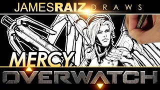 DRAWING MERCY FROM OVERWATCH!