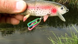 Will fish eat paperclips? Fishing experiment. Pike attacks baby Tommy the Trout lure underwater.