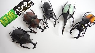 2017 スーパーリアル!! 昆虫ハンター カブトムシ×クワガタ 全5種 開封 F-TOYS Beetle VS Stag beetle カブトムシ＆クワガタ 食玩 candy toys