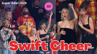 Taylor Swift CHEERING adorably on Travis Kelce & the Chiefs at Super Bowl 2024 vs 49ers