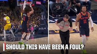 Jalen Brunson upset about no-call after his foot lands on Aaron Nesmith | NBA on ESPN